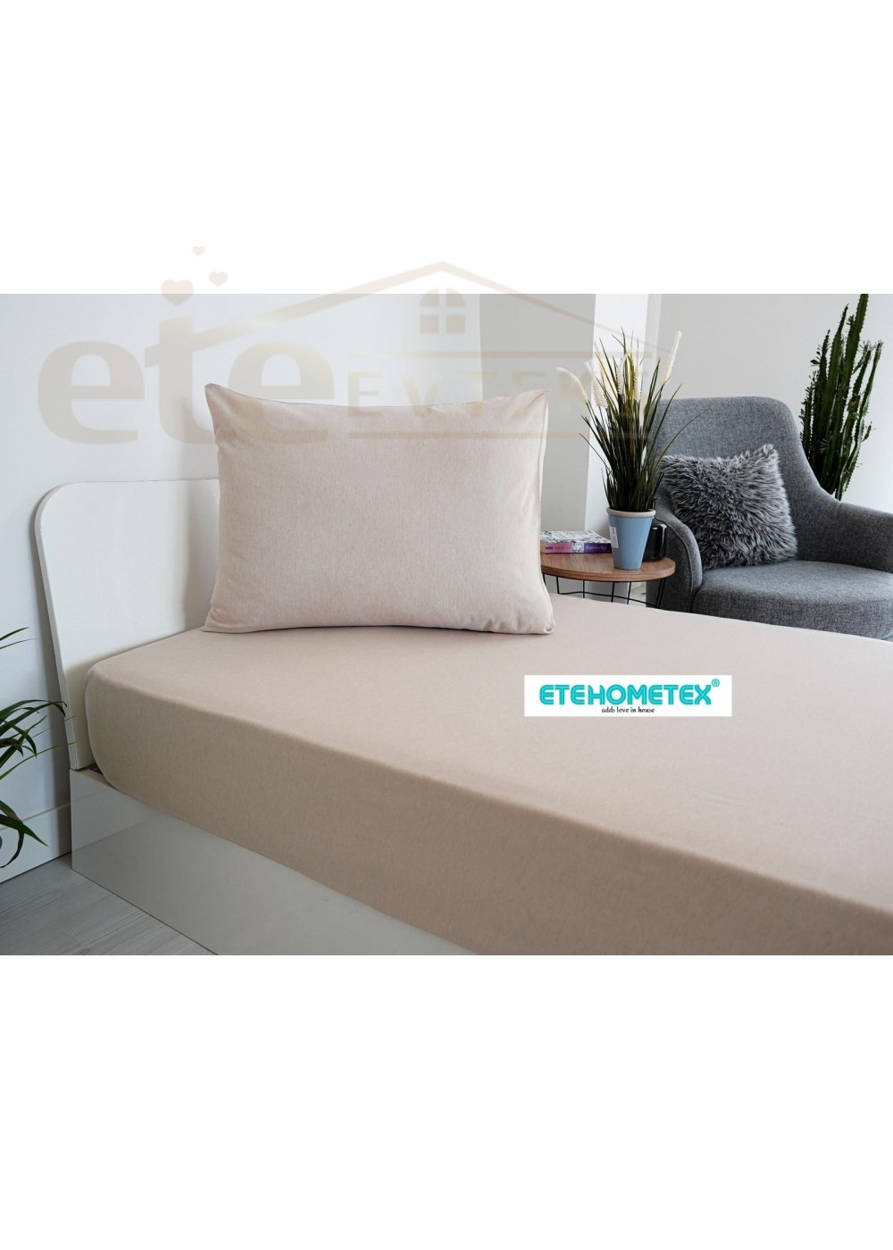 ETE HOMETEX Tek Kişilik Pamuklu Fitted Lastikli Çarşaf Takımı 100x200 cm +30 cm Derinlik Bej 8696474231760 ETE HOMETEX Tek Kişilik Pamuklu Fitted Lastikli Çarşaf Takımı 100x200 cm +30 cm Derinlik Bej 8696474231760
